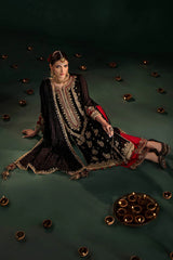P-301 - Black long shirt with Red Trouser pants