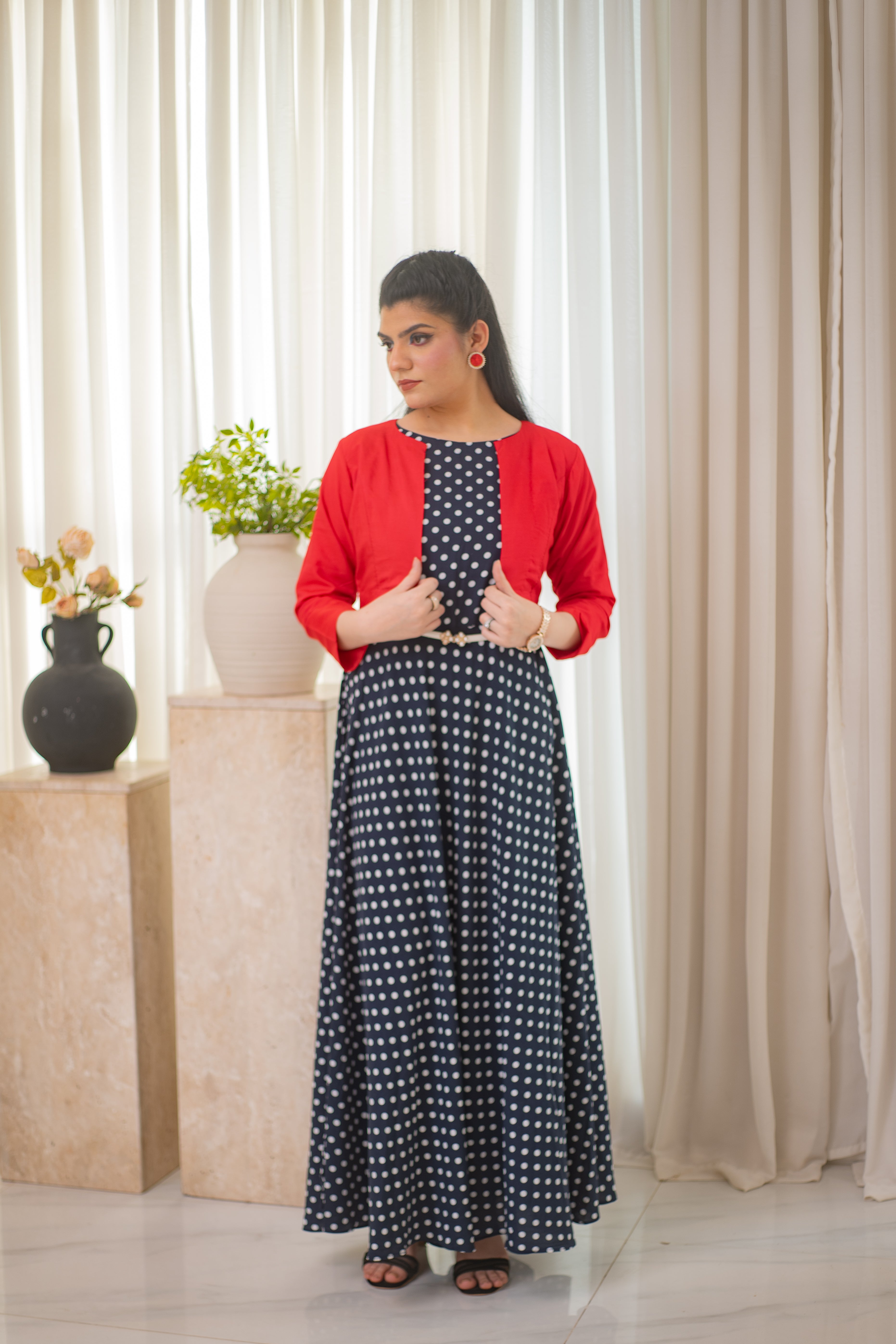 MSP-103 Polka Dot frock with Jacket