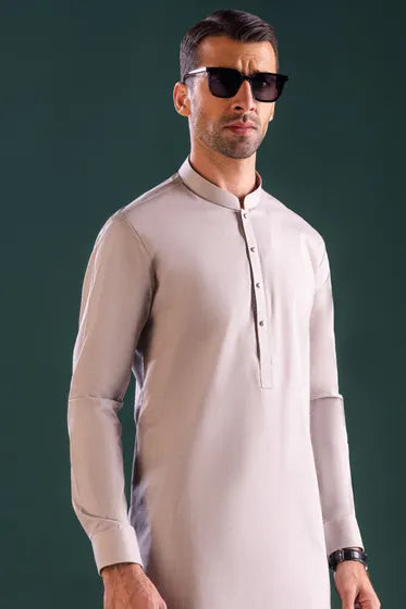 ROMANIA - SAND COTTON KURTA TROUSER Junaid Jamshed