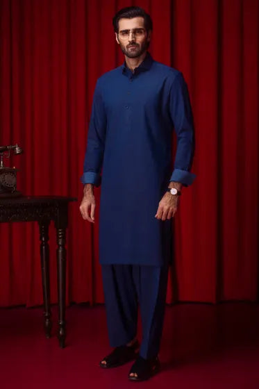 TEAL BLENDED KAMEEZ SHALWAR