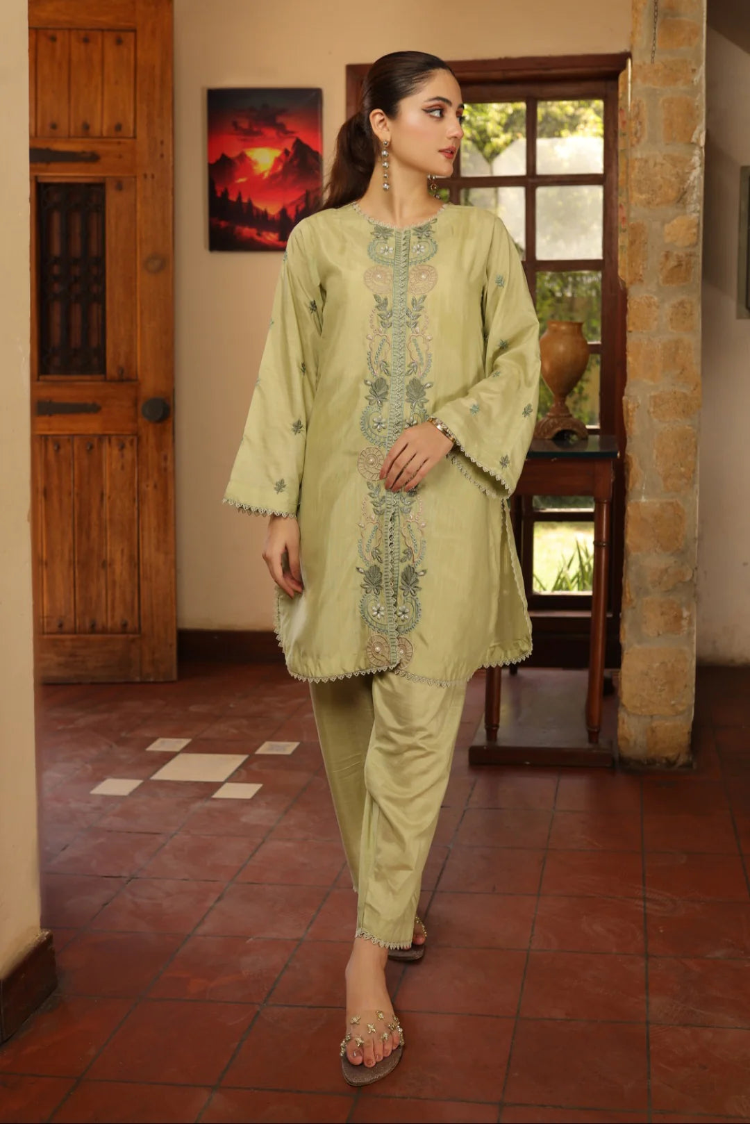 Silk Embroidered shalwar kameez