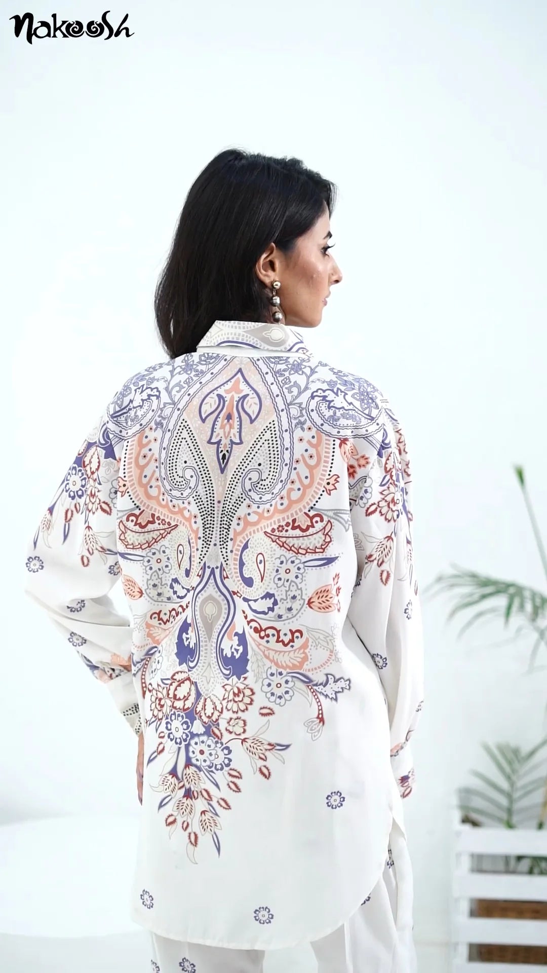 Mahaba Studio white printed casual wear suit