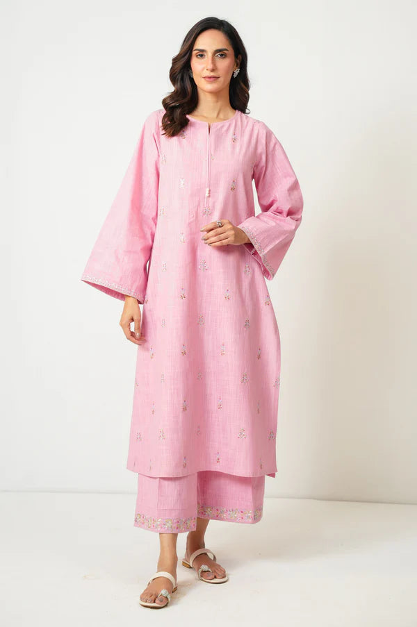 Stitched 2 Piece Embroidered Both Side Slub Suit