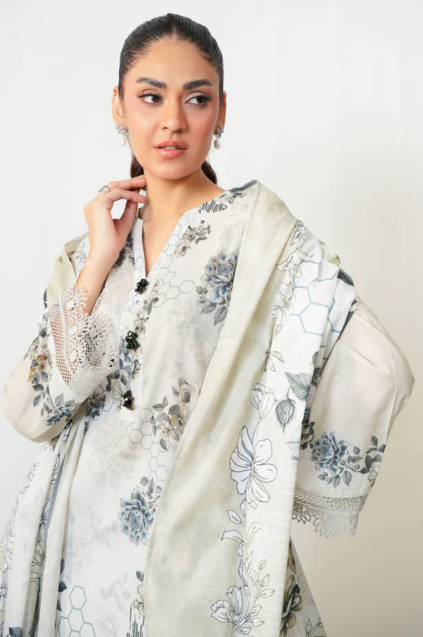 Stitched 3 Piece Digital Printed Lawn Suit