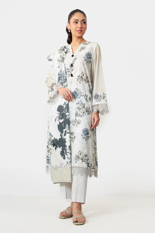 Stitched 3 Piece Digital Printed Lawn Suit