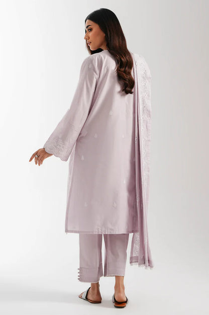 Stitched 3 Piece Embroidered Lawn Chikankari Suit