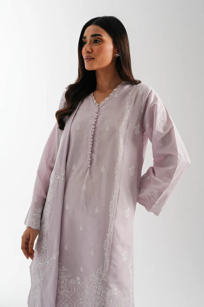 Stitched 3 Piece Embroidered Lawn Chikankari Suit