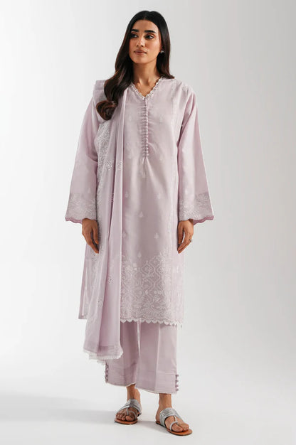 Stitched 3 Piece Embroidered Lawn Chikankari Suit