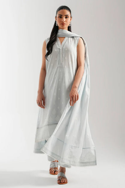 Stitched 3 Piece Embroidered Lawn Chikankari Suit