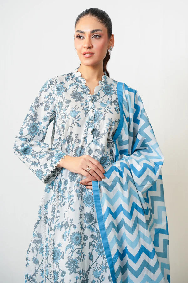Stitched 3 Piece Digital Printed Lawn Suit