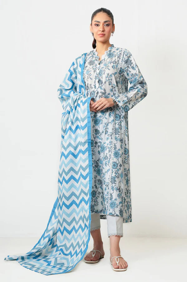 Stitched 3 Piece Digital Printed Lawn Suit