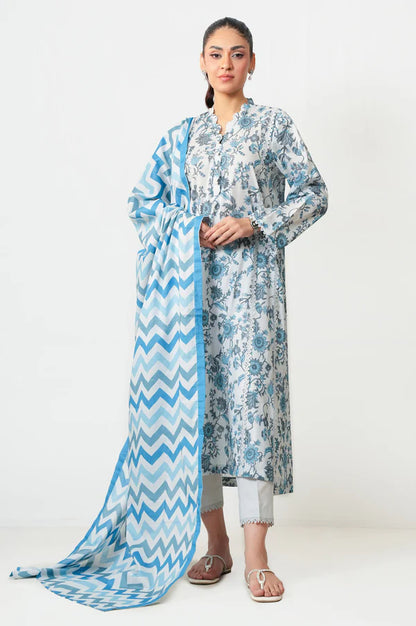 Stitched 3 Piece Digital Printed Lawn Suit