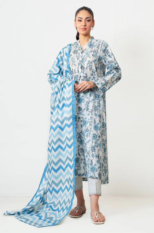 Stitched 3 Piece Digital Printed Lawn Suit