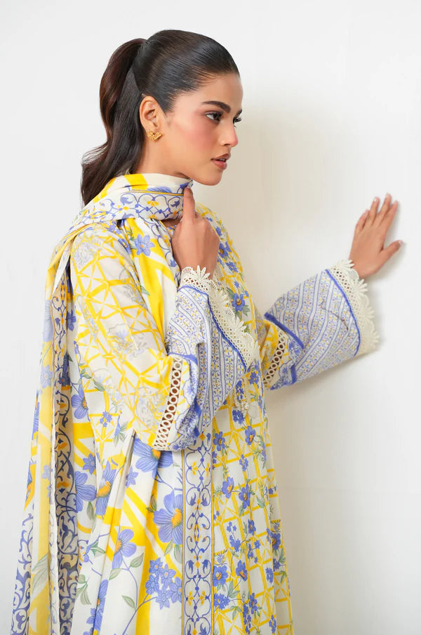 Stitched 3 Piece Digital Printed Lawn Suit