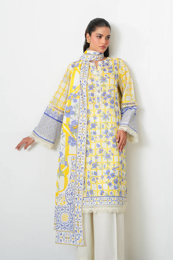 Stitched 3 Piece Digital Printed Lawn Suit
