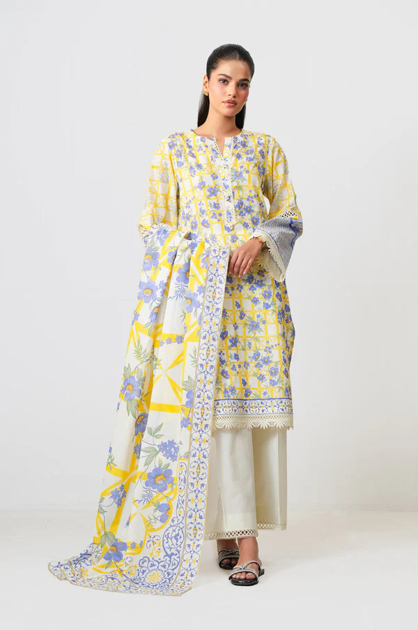 Stitched 3 Piece Digital Printed Lawn Suit