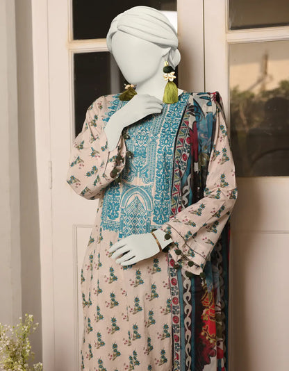 MULTICOLOR LAWN 3PC EMBROIDERED STITCHED