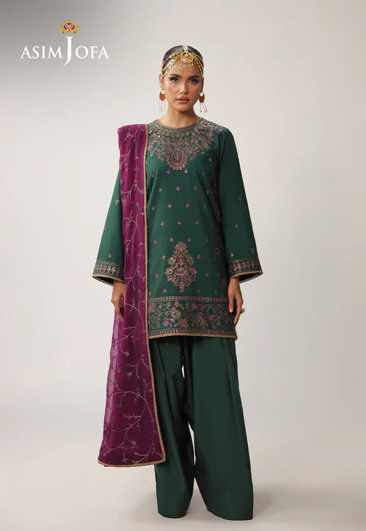 AJULO-06 Embroidered Silk stitched 3 Pcs