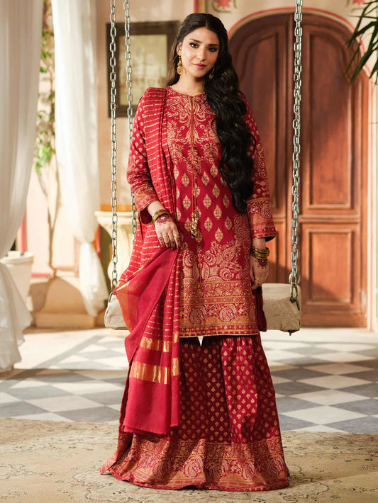 3 Piece Lawn Suit-Paste Print (Pret)