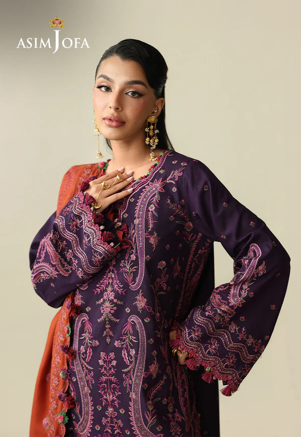 AJULK-05 Embroidered Rod stitched 3 Pcs