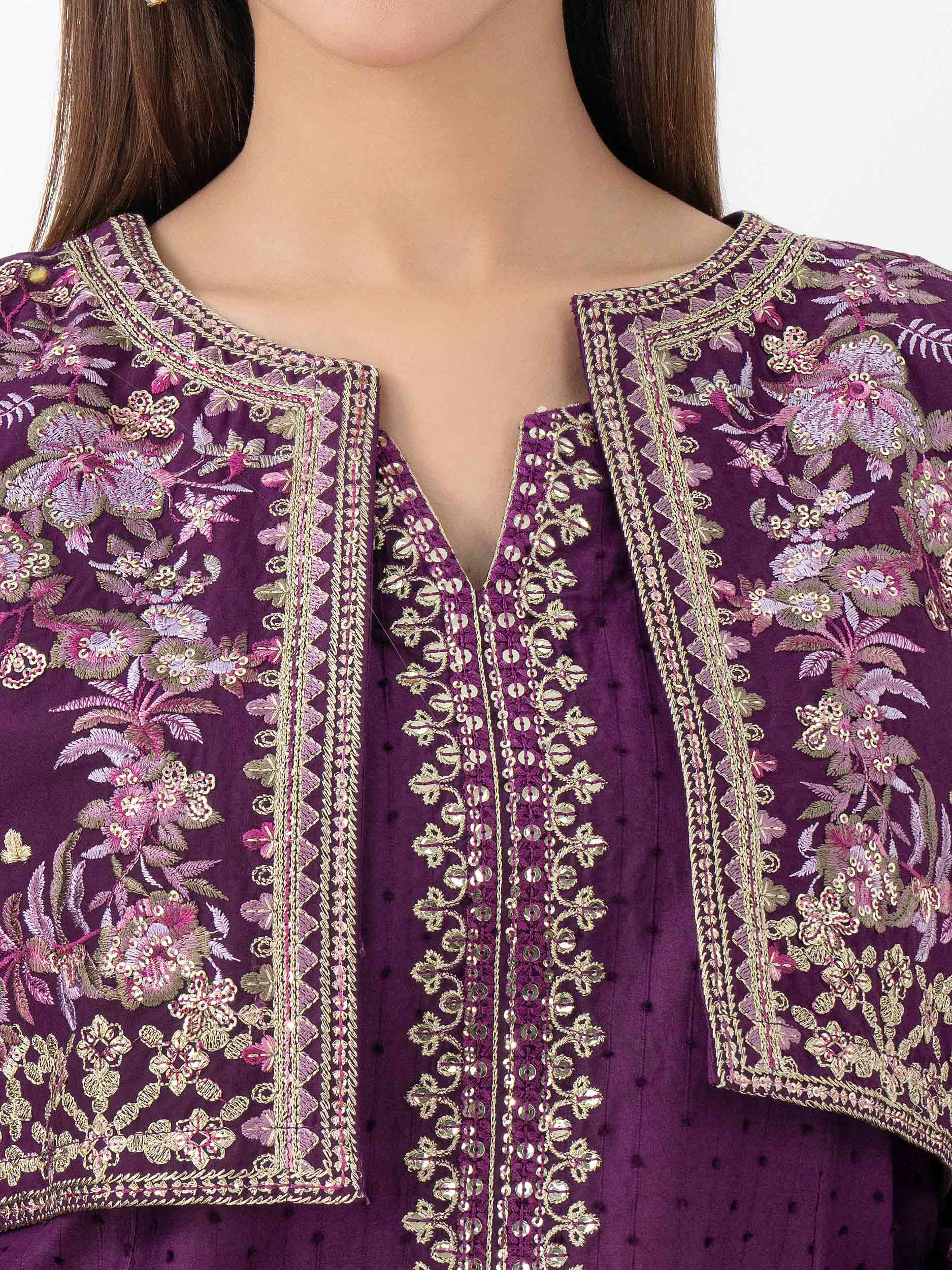 bolero-Jacquard-Shirt-With-Bolero-Embroidered-Pret