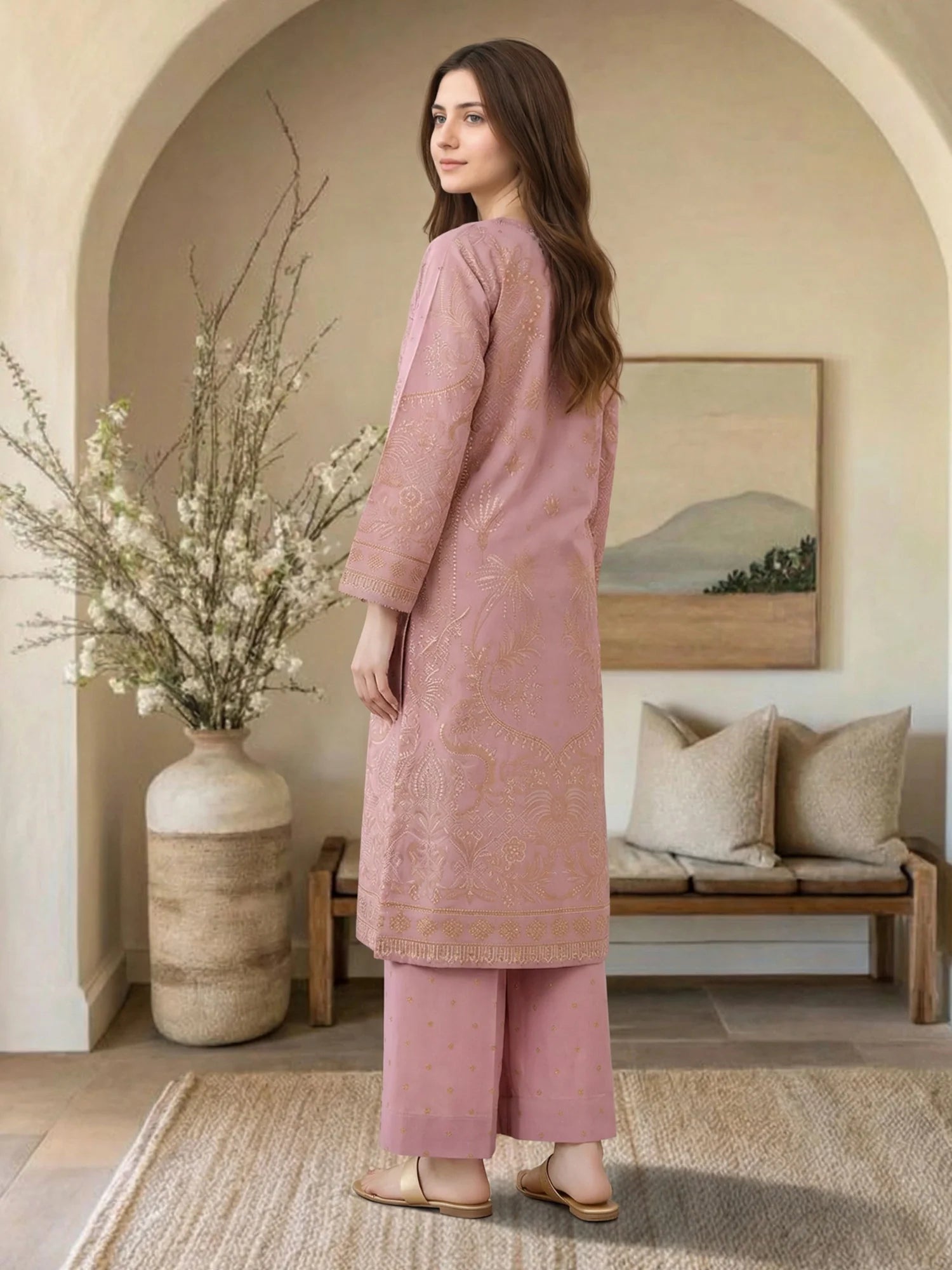 2 Piece Cambric Suit (Pret)