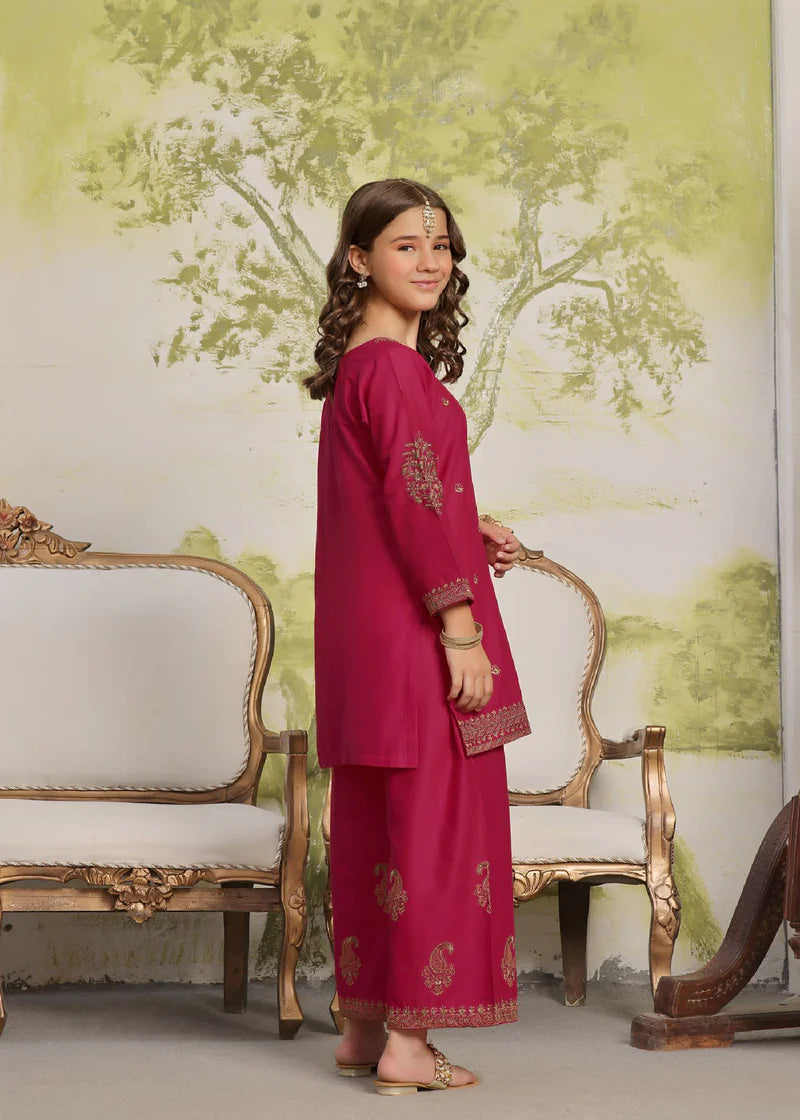 Pink Kurta Set for Girls | Mahaba Studio - side view