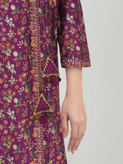 2 Piece Satin Suit- Embroidered (Pret)