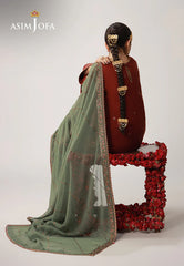 AJULO-05 Embroidered Boski Silk  stitched 3 Pcs