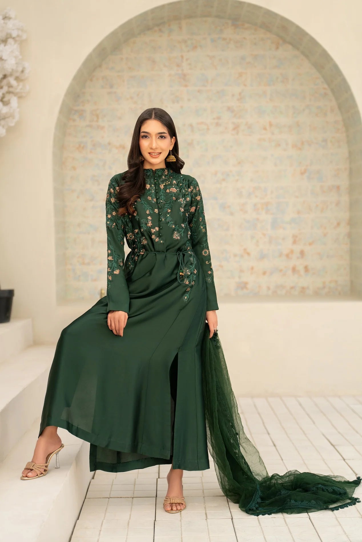 NF-6465 Bottle Green Silk 2Pc