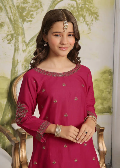 closeup Pink Kurta Set for Girls | Mahaba Studio