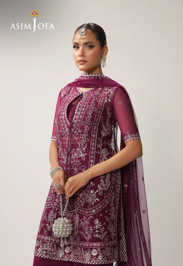 AJULO-04 Embroidered Net stitched 3 Pcs