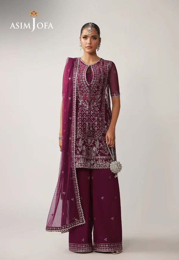 AJULO-04 Embroidered Net stitched 3 Pcs