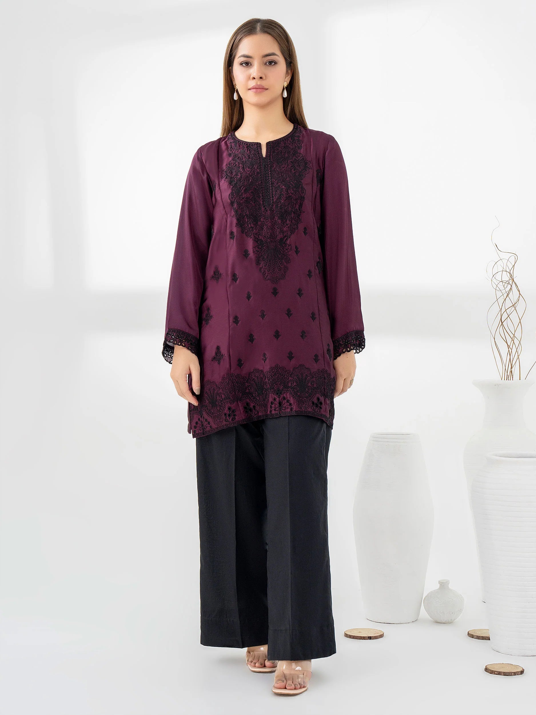 front-Silk-Kurti-Embroidered-Pret-purple