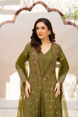 NF-65400 Olive Jacquard Coat With Inner