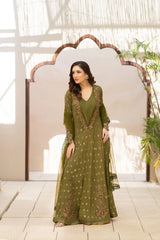 NF-65400 Olive Jacquard Coat With Inner