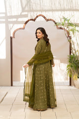 NF-65400 Olive Jacquard Coat With Inner