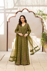 NF-65400 Olive Jacquard Coat With Inner