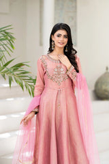 NF-6817 Peach Jacquard Frock