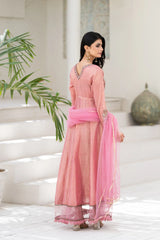 NF-6817 Peach Jacquard Frock