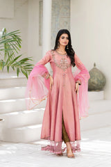 NF-6817 Peach Jacquard Frock