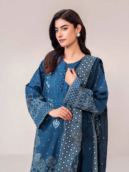 3 Piece Khaddar Suit- Embroidered (Pret)