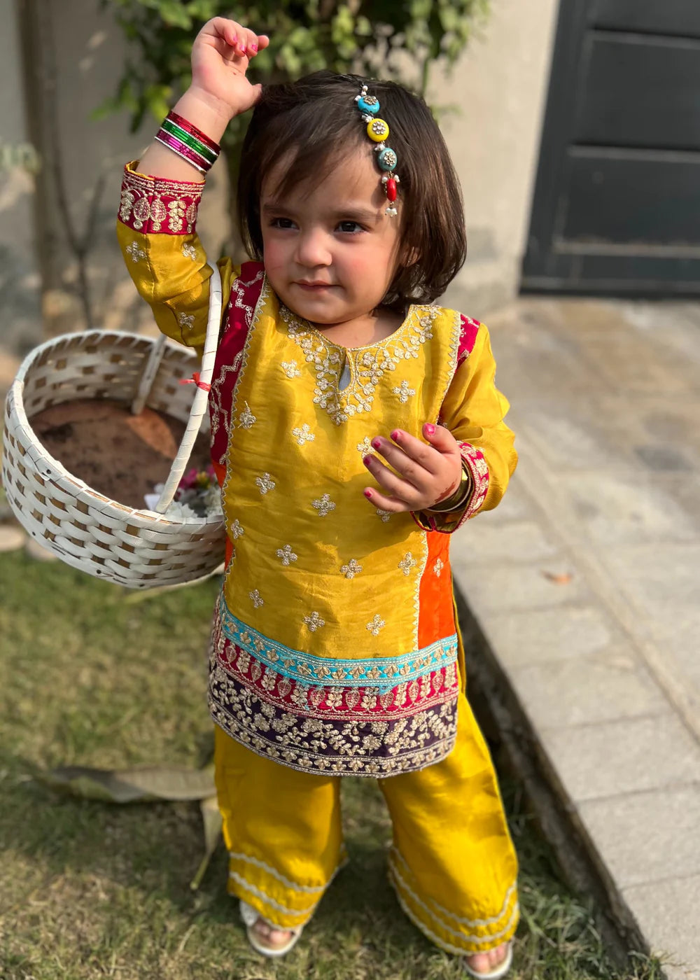 Khanak Yellow Multi Colour 2Pcs