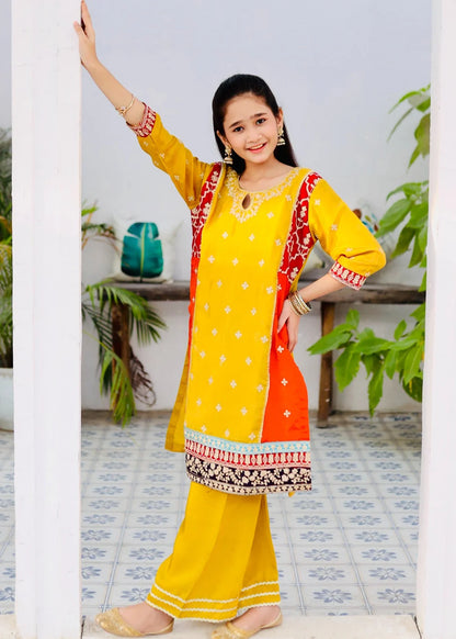 Khanak Yellow Multi Colour 2Pcs