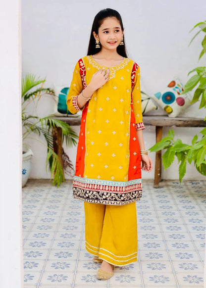Khanak Yellow Multi Colour 2Pcs