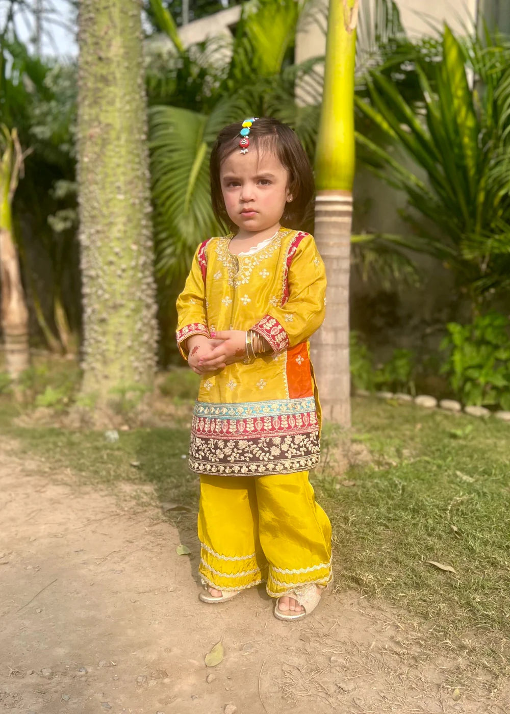 Khanak Yellow Multi Colour 2Pcs