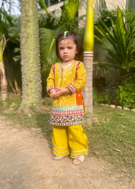 Khanak Yellow Multi Colour 2Pcs