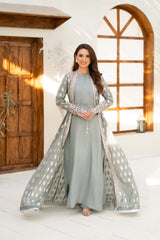 NF-6706 Grey Jacquard Stitched Suit