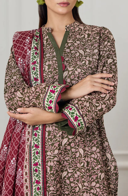 3 PIECE | PRINTED KHADDAR | OTL-25-452