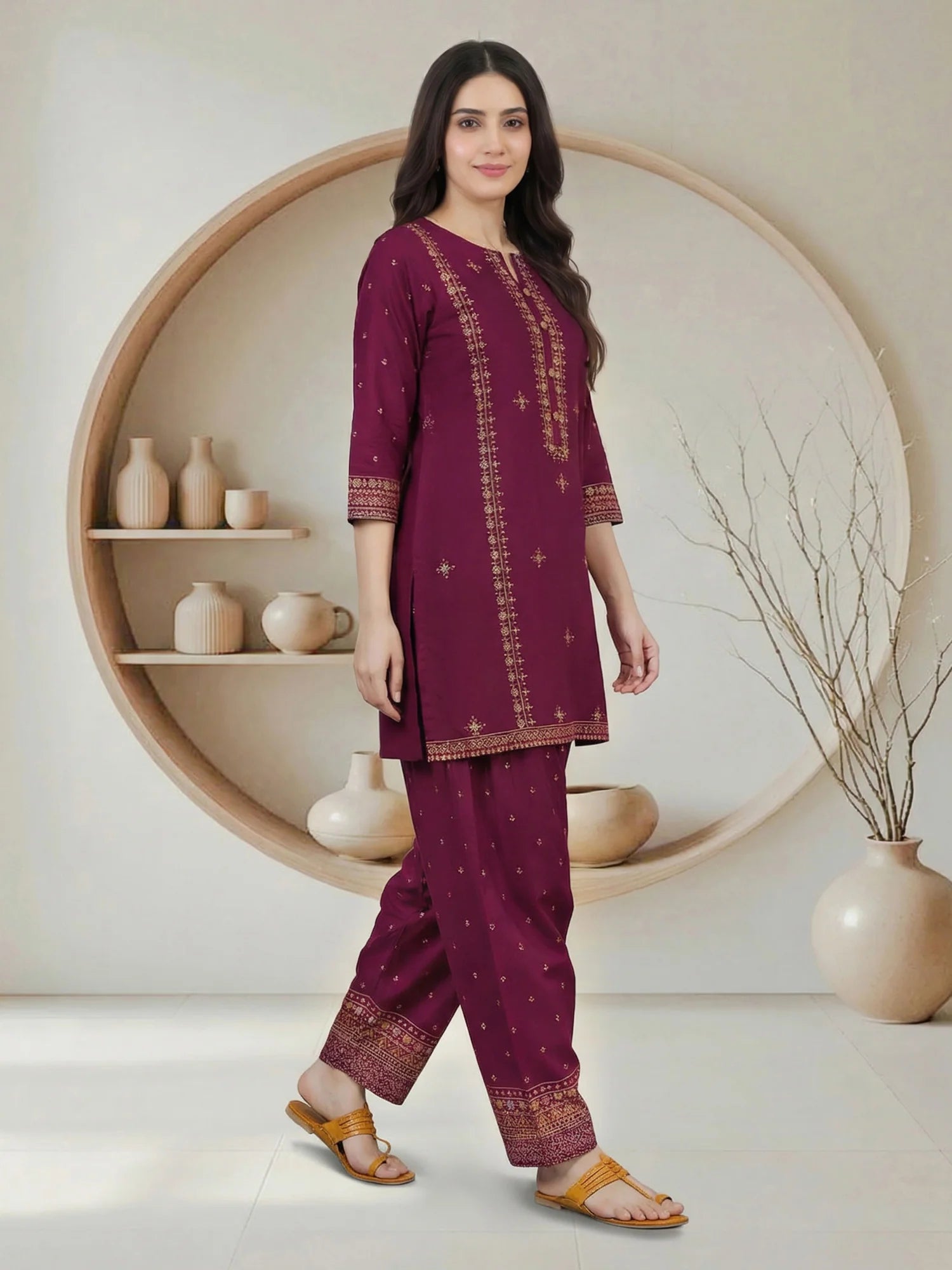 2 Piece Satin Suit (Pret)